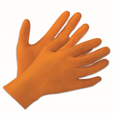 Dimond Shield Nitrile Disposable Gloves Orange - YUK Corporation